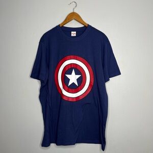 Disney Marvel Captain America Classic Shield Cotton Logo Graphic T Shirt NWT A